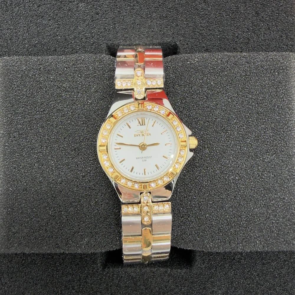Invicta Two-Tone Gold & Steel Crystal Bezel Ladies Watch Wildflower 0133 New Box